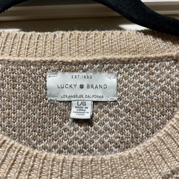 Lucky Brand Beige and Cream Camouflage Wool Blend Sweater - Picture 4 of 7